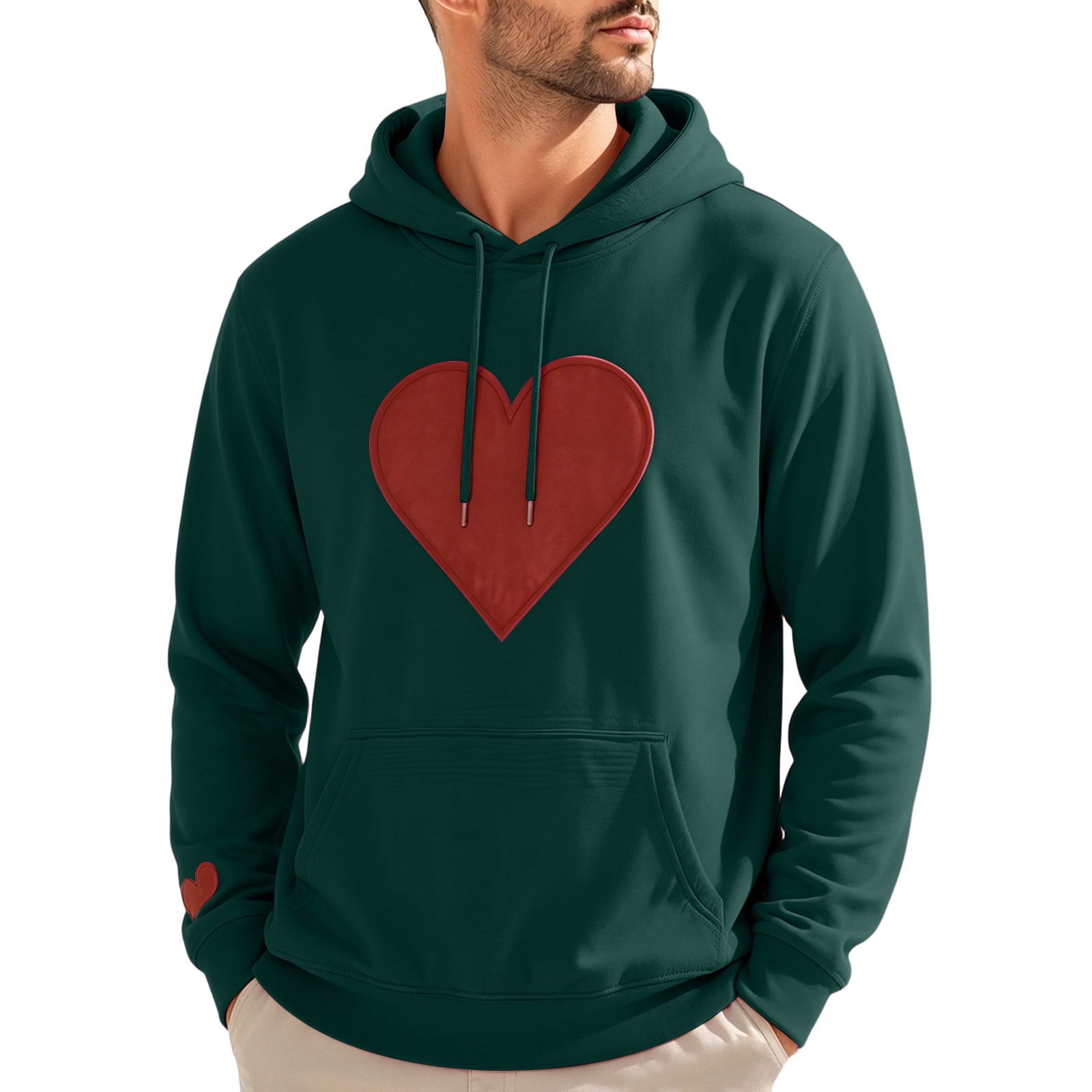 TEAJOPSUU Men's Pullover Hoodie French Terry Winter Long Sleeve Travel ...