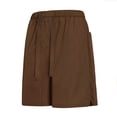 thumbnail image 1 of TEAJOPSUU Men's Sport Shorts Moisture-Wicking Elastic Waist Drawstring Casual Solid Color Outdoor Shorts I-Coffee, 1 of 7