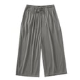 thumbnail image 1 of TEAJOPSUU Pajama Shorts for Women 9" Lounge Shorts Soft Comfy Lightweight Drawstring Elastic Waist Pajama Bottoms Loose Fit with Pockets Dark Gray, 1 of 5