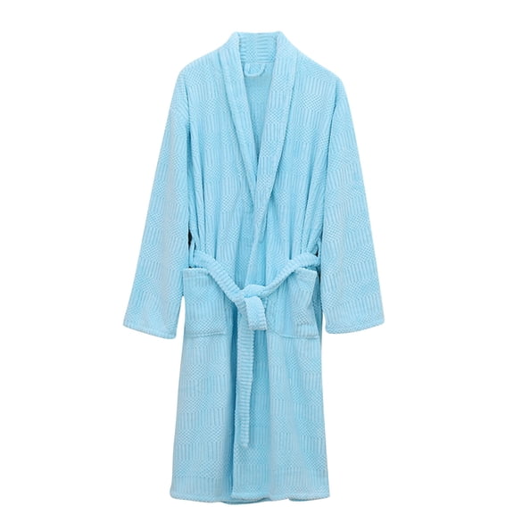 TEAJOPSUU Plush Bathrobes for Womens Solid Color Nightgown Winter Loose Warm Thick Thick Long Velvet Bathrobe Bath Robes Blue A