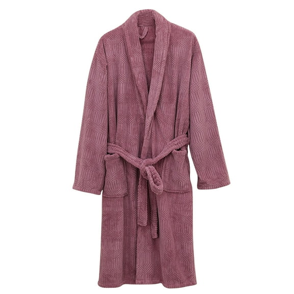 TEAJOPSUU Plush Bathrobes for Womens Solid Color Nightgown Winter Loose Warm Thick Thick Long Velvet Bathrobe Bath Robes Brown