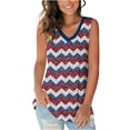 thumbnail image 1 of TEAJOPSUU Red White Blue Tank Tops for Womens Sleeveless Stars and Stripes V-Neck Comfy Blouses Summer Going Out Wear A-Red, 1 of 6