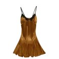 thumbnail image 1 of TEAJOPSUU Silk Nightgown for Women V-Neck Casual Solid Sleeveless Sleepshirts Dress Lightweight Trendy Loungewear Gold, 1 of 5
