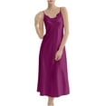 thumbnail image 1 of ZQUUVOU Sleeveless Nightgown for Women Casual Camisole V-neck Long Nightshirts Comfortable Sleep Dress Satin Slip Sleepwear Purple, 1 of 9