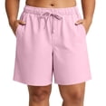 thumbnail image 1 of TEAJOPSUU Summer Plus Size Shorts for Women Drawstring Elastic Waist Bermuda Shorts with Pockets Casual Solid Daily Shorts Pink, 1 of 9