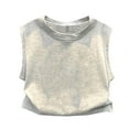 thumbnail image 1 of TEAJOPSUU Summer Tank Tops for Boys Girls Kids Solid Color Sleeveless Workout Shirt Soft Round Neck Roomy T Shirt Gray, 1 of 3