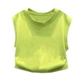 thumbnail image 1 of TEAJOPSUU Summer Tank Tops for Boys Girls Kids Solid Color Sleeveless Workout Shirt Soft Round Neck Roomy T Shirt Green, 1 of 3