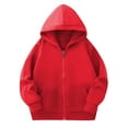 thumbnail image 1 of TEAJOPSUU Sweatshirt for Toddler Baby Boys Girls Active Zip Up Hoodies for Kids Cozy Lightweight Athletic Hooded Sweatshirts Red, 1 of 5
