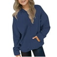 thumbnail image 1 of TEAJOPSUU Toddler Baby Boys Girls Long Sleeve Hoodies Sweatshirts Casual Crew Neck Pullover Tops Solid Color Cute Oversized Hooded Sweatshirts B-Navy, 1 of 9