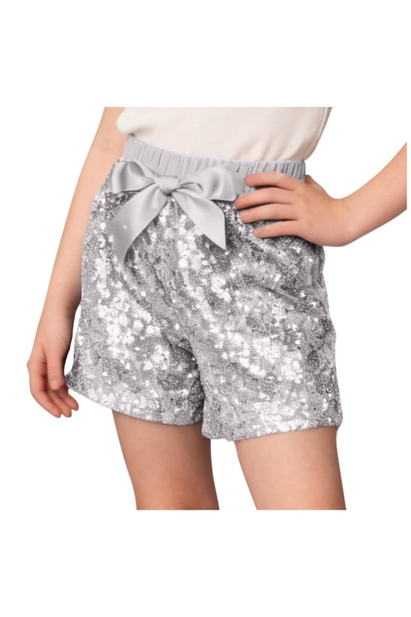 Toddler Baby Boys Girls Sparkle Sequin Shorts Kids Cute Summer High Waist Glitter Clubwear Dance Dance Shorts Silver