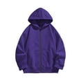 thumbnail image 1 of TEAJOPSUU Toddler Boys Girls Hooded Sweatshirt Front Zip Up Pullover Hoodies Cozy Lone Sleeve Hooded Jacketwith Pockets Solid Color B-Purple, 1 of 9