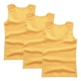 thumbnail image 1 of TEAJOPSUU Toddler Girls' Tank Tops 3 Packs Soft Cotton Breathable Camisoles Tops Casual Ribbed Neck Sleeveless T Shirts 2-14 Years Yellow, 1 of 4