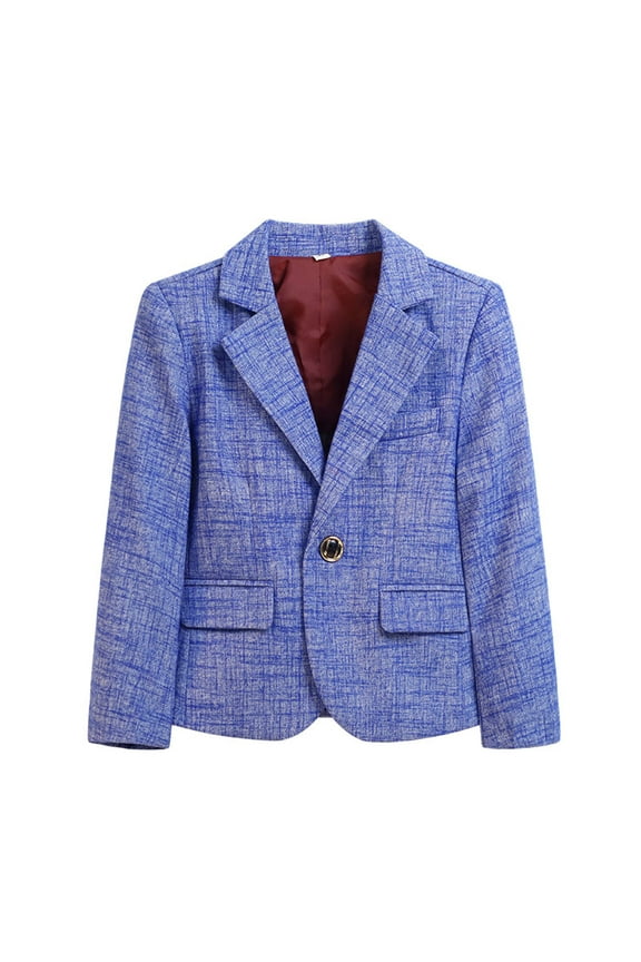 Unisex Boys Girls Suit Jackets Casual Button Dress Blazer formal Gentleman Long Sleeved School Suit Coats for Wedding Party Prom Homecoming B-Blue