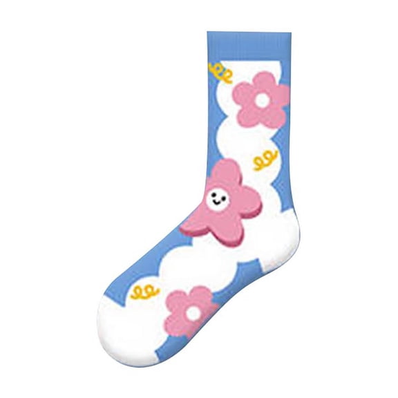 TEAJOPSUU Unisex Crew Socks Winter Stocking Cute Printed Gifts for Men and Women Thick Cotton Soft Warm Cozy Crew Socks K-Blue