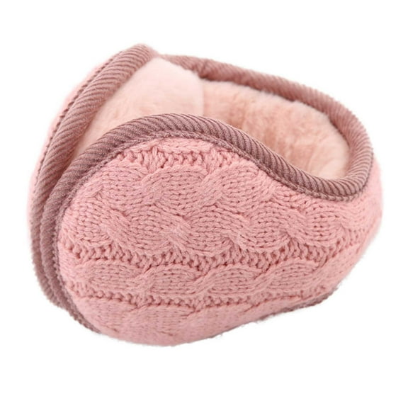 TEAJOPSUU Winter Ear Warmer for Women Soft Behind-The-Head Adjustable & Foldable Earmuffs Cute Ear Covers Cold Weather Fluffy Ear Warmers Winter Cold Proof Accessories Pink