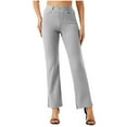 thumbnail image 1 of TEAJOPSUU Women Yoga Dress Pants Stretchy Straight Leg Office Slacks with Pockets Casual Solid Pants for Work Business Gray, 1 of 8