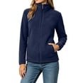 TEAJOPSUU Women's Fleece Jacket Full Zip Stand Collar Long Sleeve Warm ...
