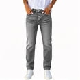 thumbnail image 1 of TEAJOPSUU Women's Jeans Straight Leg High Waisted Exposed Button Fly Front Denim Pants with Pockets Casual Loose Fit Daily Trousers Gray, 1 of 8