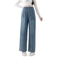 thumbnail image 1 of TEAJOPSUU Women's Maternity Cropped Jeans High-Rise Stretchy Wide Leg Jeans Denim Pregnancy Pants, M-Xxl A-Blue, 1 of 5