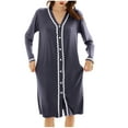 thumbnail image 1 of TEAJOPSUU Women's Modal Robe Plus Size Button Down Mid Length Cardigan Outerwear Long Lightweight Bathrobe Loungewear Gray, 1 of 9