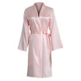 thumbnail image 1 of TEAJOPSUU Women's Satin Kimono Robe Feather Trim Silk Robes Bridesmaid Robes Bridal Party Sleepwear Gown Wedding Makeup Robes Pink B, 1 of 6