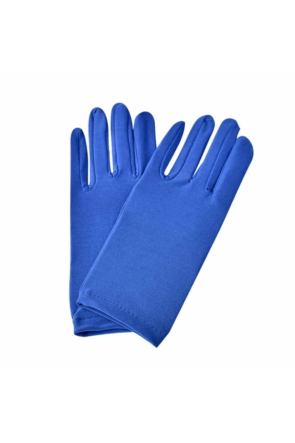 Women's Wrist Length Gloves Solid Color Elastic Cycling Sun Protection Gloves Wedding Party Christmas Dance Gloves Blue