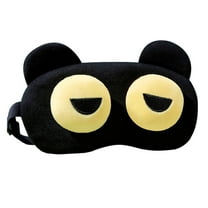 TEAJOPSUU Women's and Men's Sleeping Eye Mask Cute Funny Eye Mask Soft Lightweight Eye Cover with Adjustable Strap for Nap Travel Black D