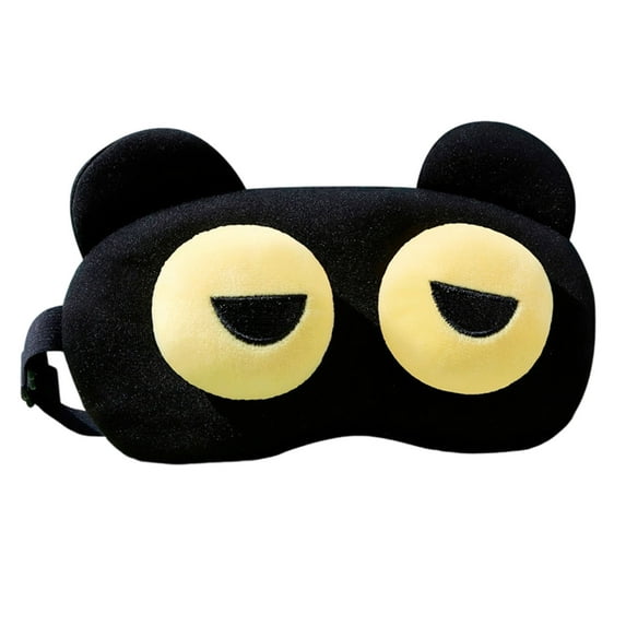 TEAJOPSUU Women's and Men's Sleeping Eye Mask Cute Funny Eye Mask Soft Lightweight Eye Cover with Adjustable Strap for Nap Travel Black D