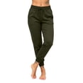 thumbnail image 1 of TEAJOPSUU Womens Jogger Sweatpants Drawstring Elastic Waist Tapered Trousers with Pockets Casual Lounge Athletic Wear Olive Green, 1 of 8