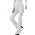 thumbnail image 1 of TEAJOPSUU Womens Solid Color Dress Pants High Waisted Spring Summer Business Pants Side Zipper Closure Straight Leg Office Work Daily Long Trousers Casual Wear A-White, 1 of 7