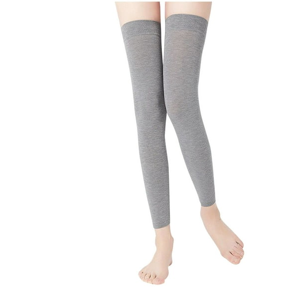 TEAJOPSUU Womens Thigh High Stockings Over Knee Opaque Leg Warmers Winter Thick Fleece Lined Elastic Socks Tights Gray