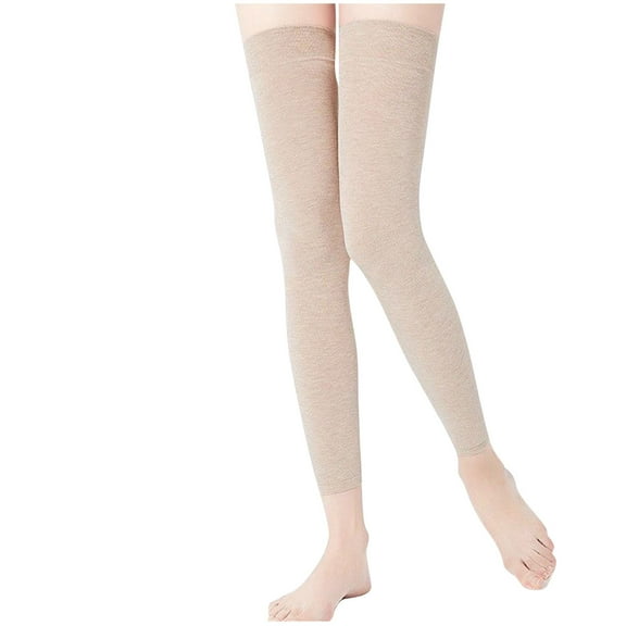 TEAJOPSUU Womens Thigh High Stockings Over Knee Opaque Leg Warmers Winter Thick Fleece Lined Elastic Socks Tights Khaki