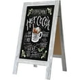 thumbnail image 1 of TEAKMAMA Chalkboard Signs 40x20 Standing A Frame Chalk Board Easel Sign Sandwich Board Signs Outdoor, Double Sided Blackboard for Business, Cafe, Weddings, White, 1 of 12