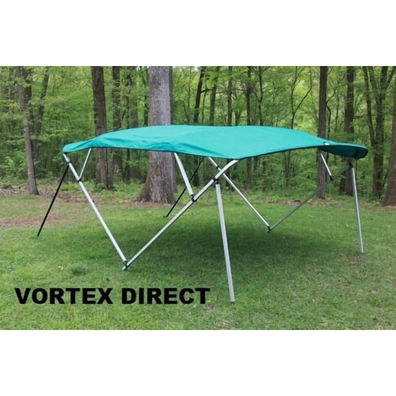 TEAL SQUARE TUBE FRAME VORTEX 4 BOW PONTOON/DECK BOAT BIMINI TOP 10' LONG, 97-103