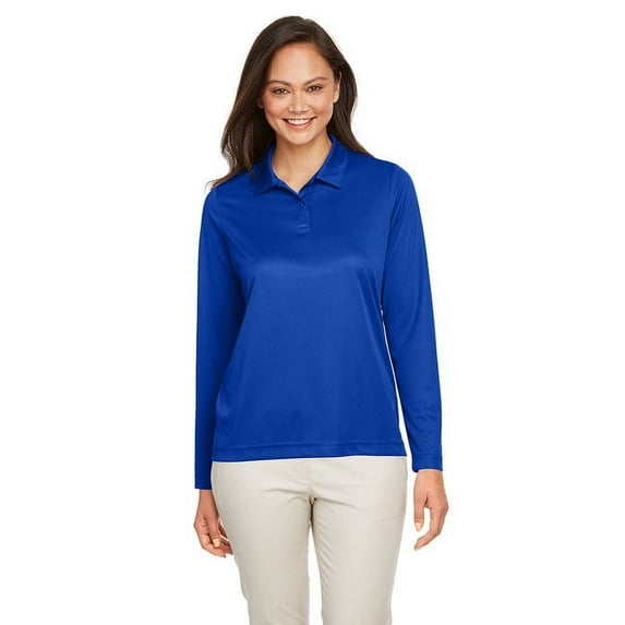 Team 365 TT51LW Women's Zone Performance Long Sleeve Polo-SPORT ROYAL-3XL