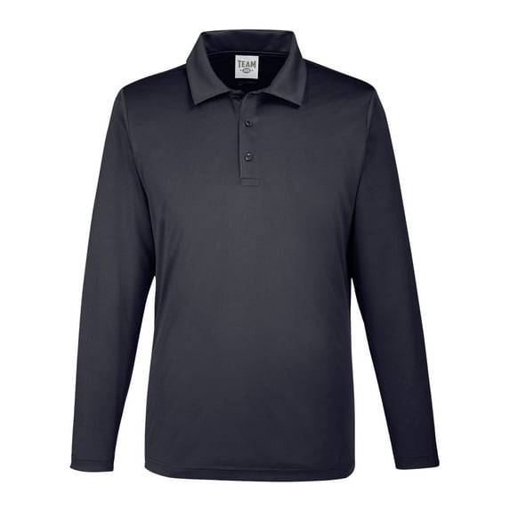 Team 365 TT51L Men's Zone Performance Long Sleeve Polo-Black-L