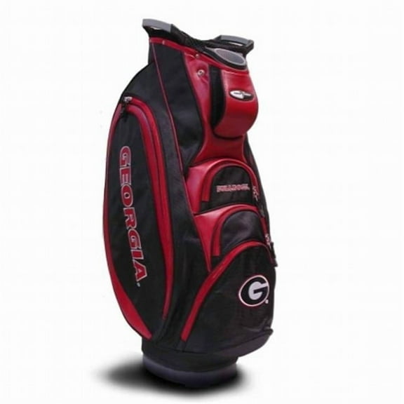 Team Golf NCAA Georgia Bulldogs Victory Golf Cart Bag, 10-way Top with Integrated Dual Handle & External Putter Well, Cooler Pocket, Padded Strap, Umbrella Holder & Removable Rain Hood
