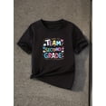 thumbnail image 1 of TEAM SECOND GRADE Print Girl's Crew Neck T-shirt, Short Sleeve Comfy Versatile Tee Tops, Summer Casual Clothing, 1 of 6