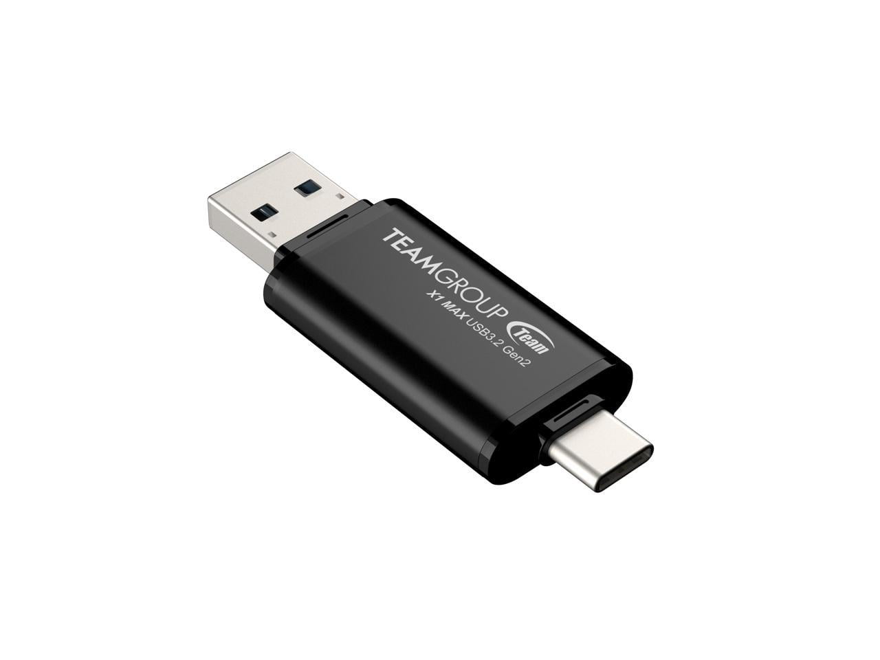 TEAM X1 MAX DRIVE 512GB BLACK USB 3.2 Gen2 External Solid State Flash Drive, Dual Interface Type-C and Type-A, Compatible with Smartphone/ Tablet/ PC/ Chromebook, Speed Up to 1000MB/s (TX1MAX3512GB01)