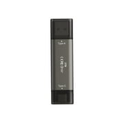 TEAM X2 MAX DRIVE 2TB Titanium USB 3.2 Gen2 External Solid State Flash Drive, Dual Interface Type-C and Type-A, Compatible with Smartphone/Tablet/Laptop/PC/Chromebook, Speed Up to 1000MB/s