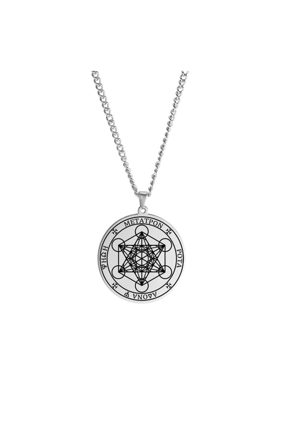 Archangel Metatron Angel of Life Seal Solomon Men Necklace Kabbalah Amulet Stainless Steel Viking Jewelry