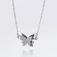 thumbnail image 1 of TEAMER Double Layered Butterfly 3D Pendant Necklace Stainess Steel Gold Steel for Women, 1 of 5