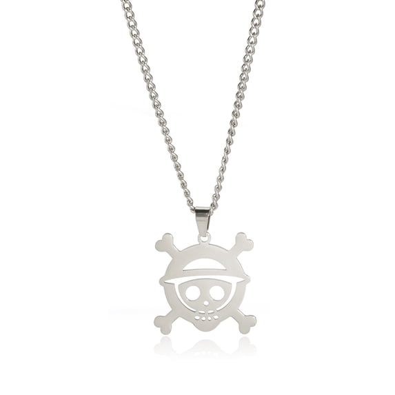 TEAMER One Piece Pendant Necklace for Women Silver Color Stainless Steel Skeleton Cross Chain Collars Punk Jewelry