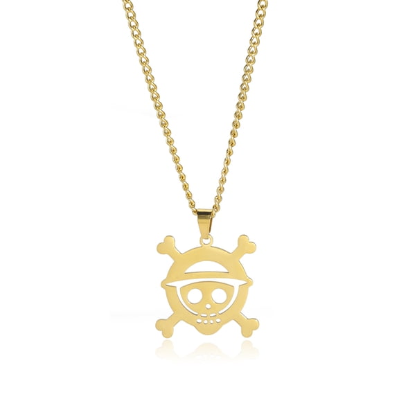 TEAMER One Piece Pendant Necklace for Women Silver Color Stainless Steel Skeleton Cross Chain Collars Punk Jewelry