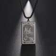 thumbnail image 1 of TEAMER Skeleton Tarot Card Necklace Stainless Steel Amulet Marigold Tarot Card Major Arcana Necklaces for Women Men, 1 of 4