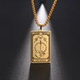 thumbnail image 1 of TEAMER Skeleton Tarot Card Necklace Stainless Steel Amulet Marigold Tarot Card Major Arcana Necklaces for Women Men, 1 of 4