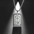 thumbnail image 1 of TEAMER Skeleton Tarot Card Necklace Stainless Steel Amulet Marigold Tarot Card Major Arcana Necklaces for Women Men, 1 of 4