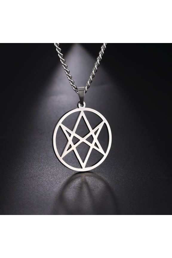 Stainless Steel 6 Pointed Star Pendant Necklace Magic Hexagram Spiritual Amulet Symbol Necklace Jewelry for Men