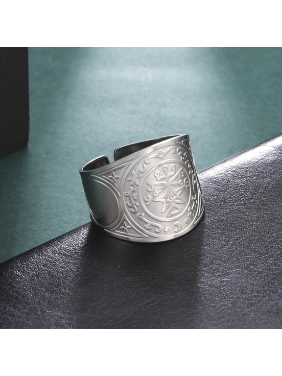Stainless Steel Rings Solomon Kabbalah Amulet Talisman Jewelry For Women Men