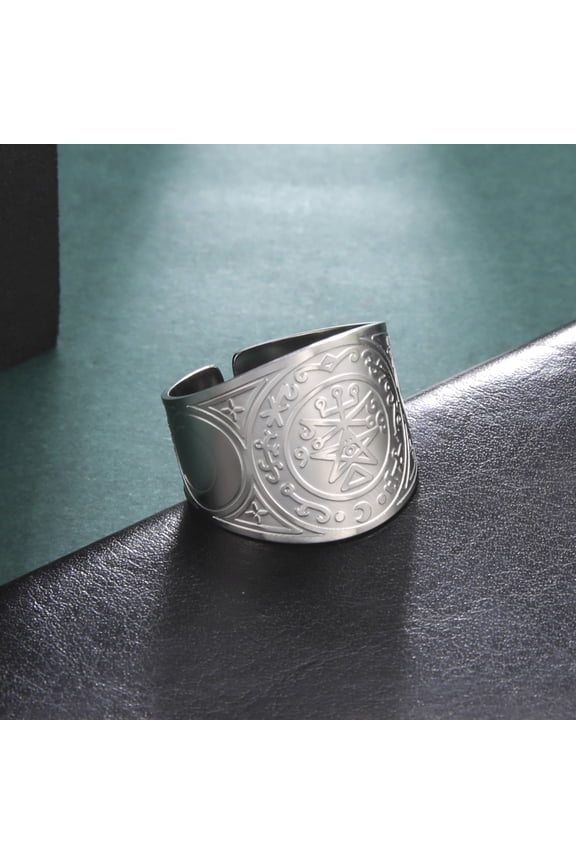 Stainless Steel Rings Solomon Kabbalah Amulet Talisman Jewelry For Women Men